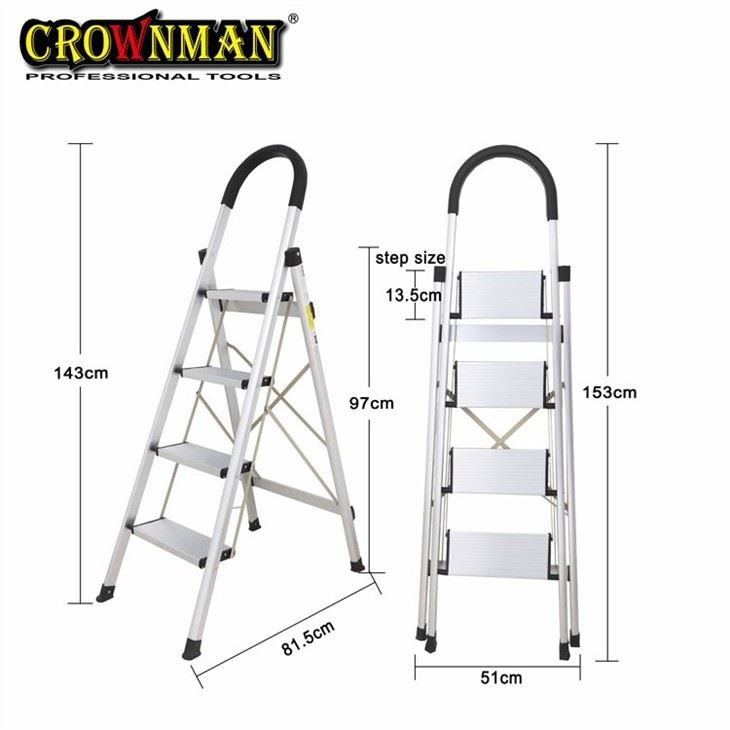 Бытовая четырехступенчатая лестница из алюминиевого сплава